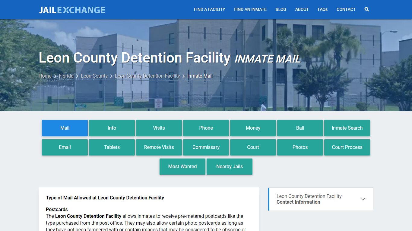 Inmate Mail - Leon County Detention Facility, FL - Jail Exchange